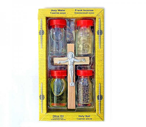 Holy Land Prayer Kit – Jerusalem Soil, Anointing Oil, Holy Water and Frankincense